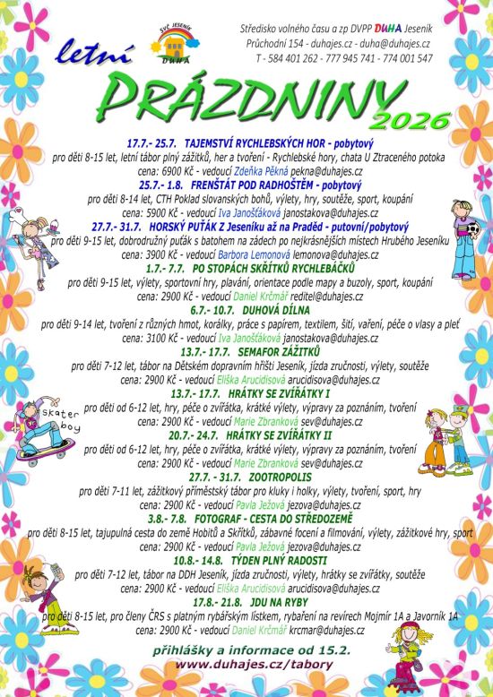 Letní tábory 2026